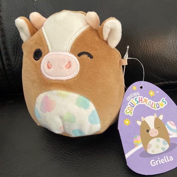 Squishmallows Griella La Mucca 5 Pollici - Peluche Mini Morbido Marrone